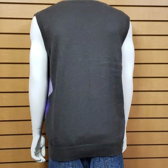 AUR Mens Sleeveless Argyle Sweater Vest Size Large Wool Blend Golf Outdoors